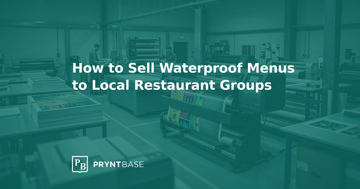 How to Sell Waterproof Menus to Restaurant Groups | Pryntbase